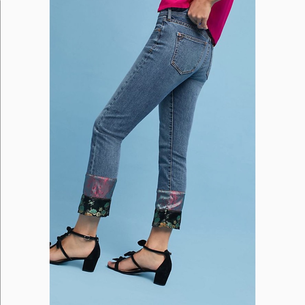 🍑Anthropologie Pilcro Jeans Patchwork hem